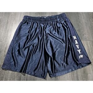 Vintage Jansport Navy Basketball Shorts Men 2XL Blue Silky Shiny Dazzle Military